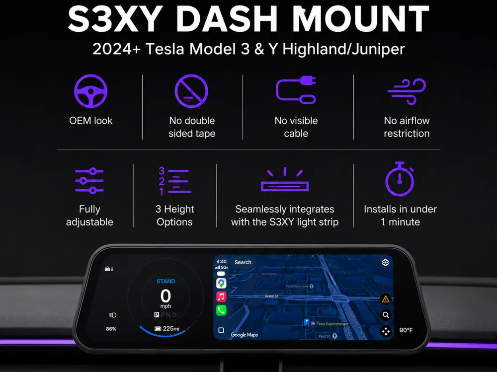 S3XY Dash Mount - 2024+ Tesla Highland & Juniper