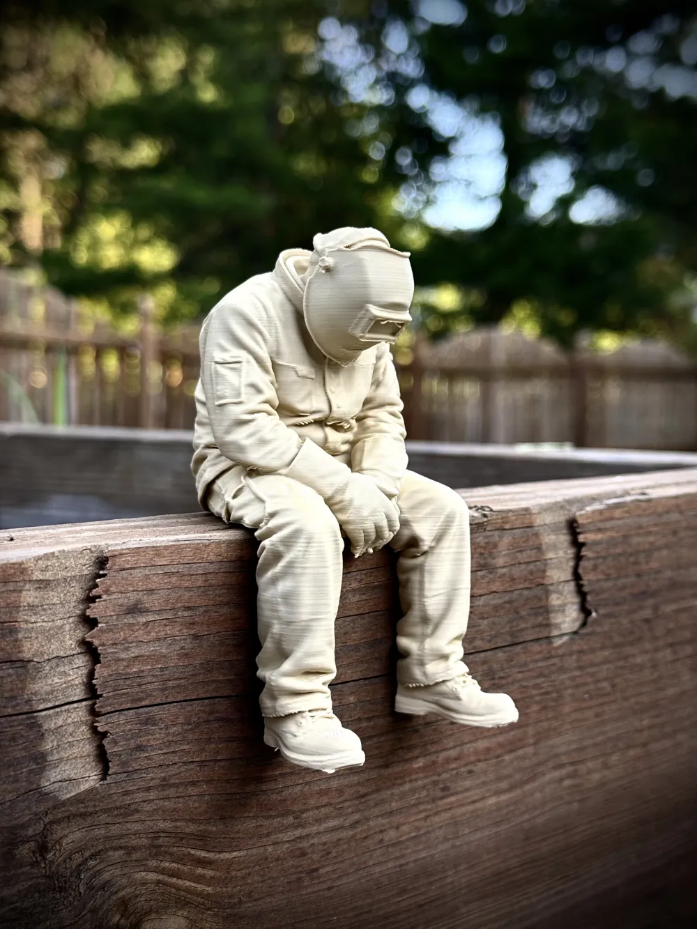Sad Welder Edge Sitter Desk Figurine, photo 3 of 4 - Statues & Statuettes, welder gift