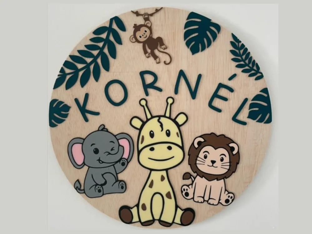 Safari name board for the child