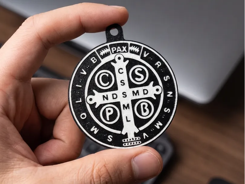 Saint Benedict Keychain, photo 4 of 4 - Saint Benedict Keychain Generative Art