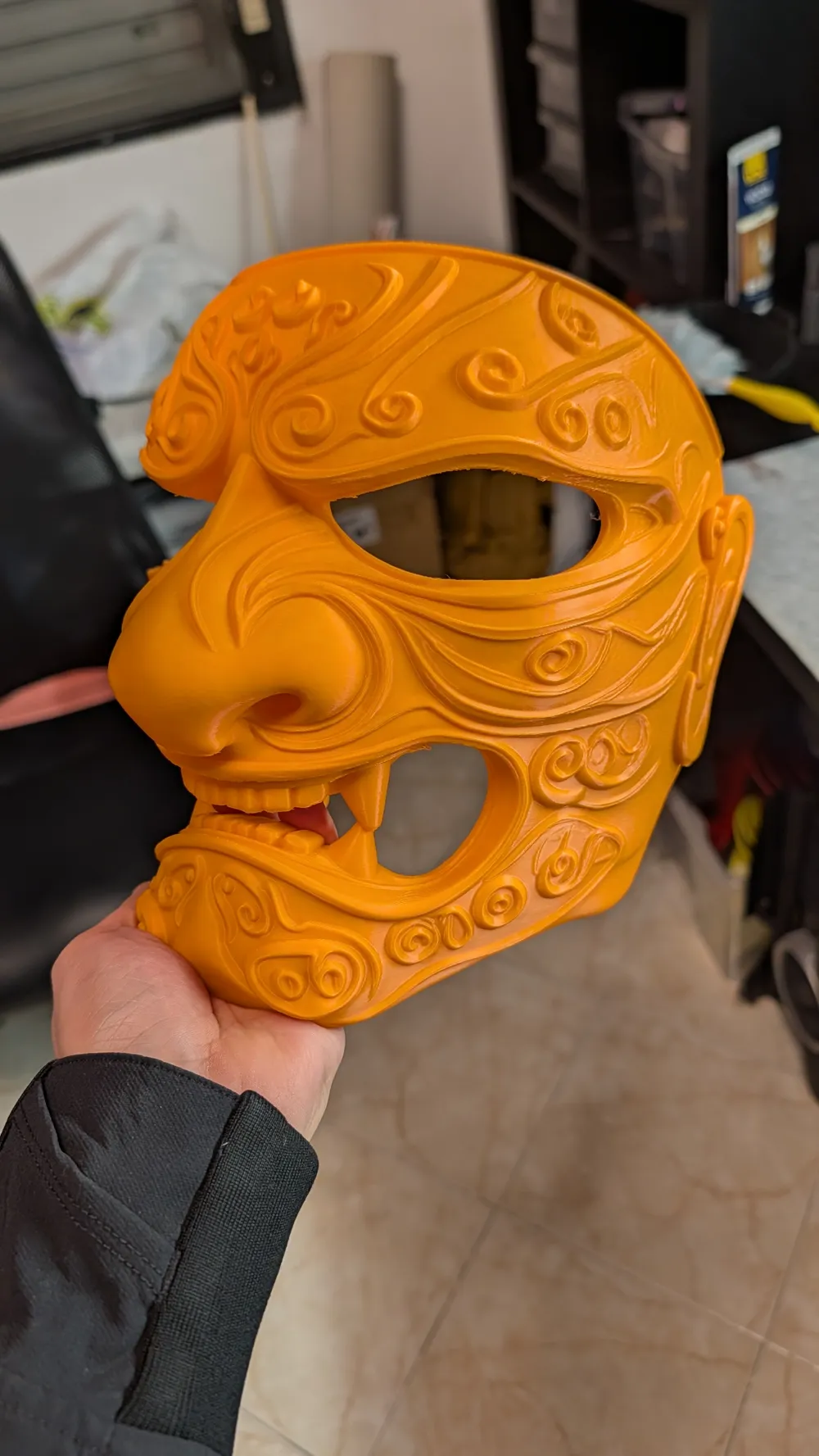 Samurai Menpo Mask - Detailed, photo 3 of 4 - Samurai Menpo Mask - Detailed Props & Cosplay
