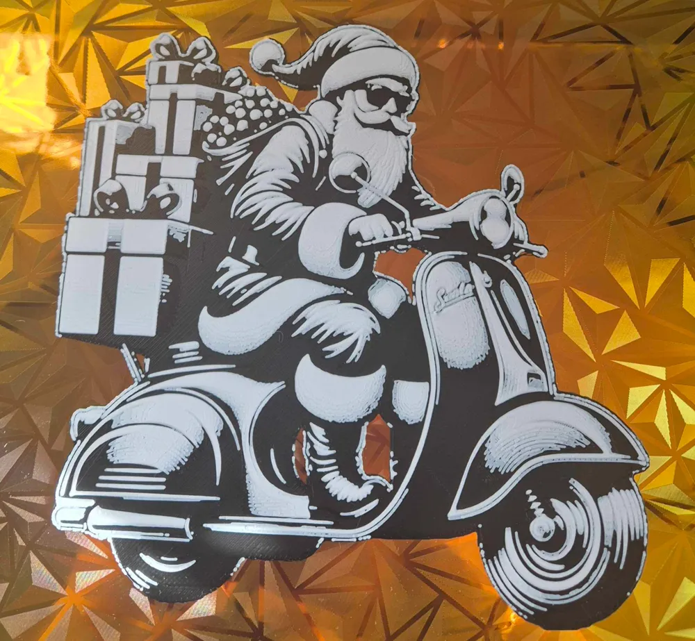 Santa on a vespa, photo 2 of 4 - Scooty & Scooter Accessories, Christmas