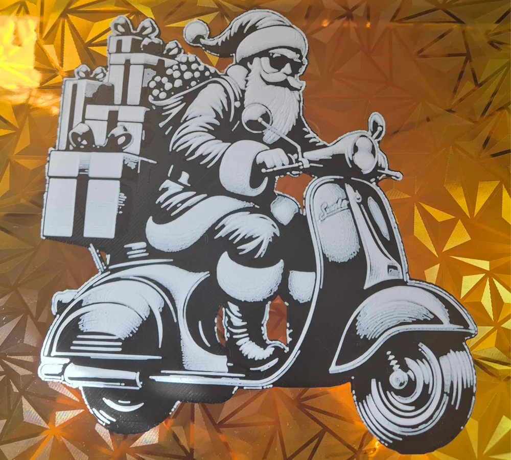Santa on a vespa