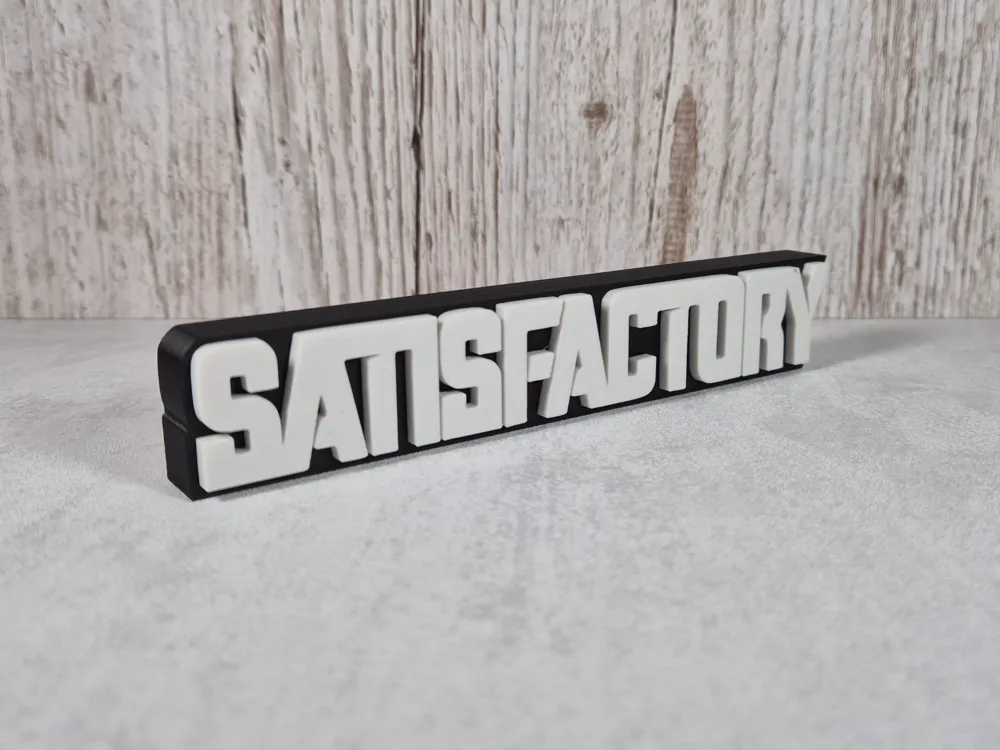Satisfactory Desk Sign, Iconic Satisfactory Logo, photo 2 of 4 - Brand & Logo Signs, satisfactory building