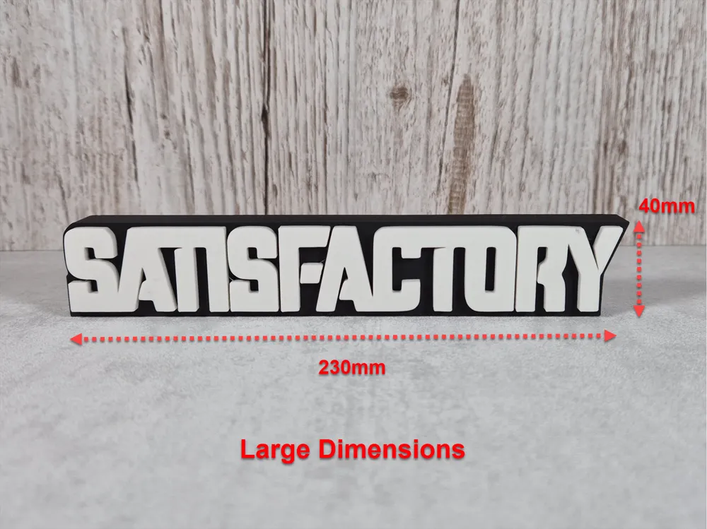 Satisfactory Desk Sign, Iconic Satisfactory Logo, photo 4 of 4 - Brand & Logo Signs, gaming