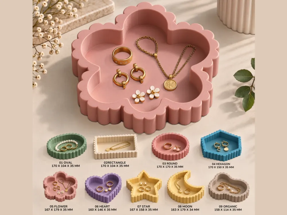 Scalloped Jewelry Trays, 9 Decorative Shapes - Jewellery Trays & Dishes, in stock
