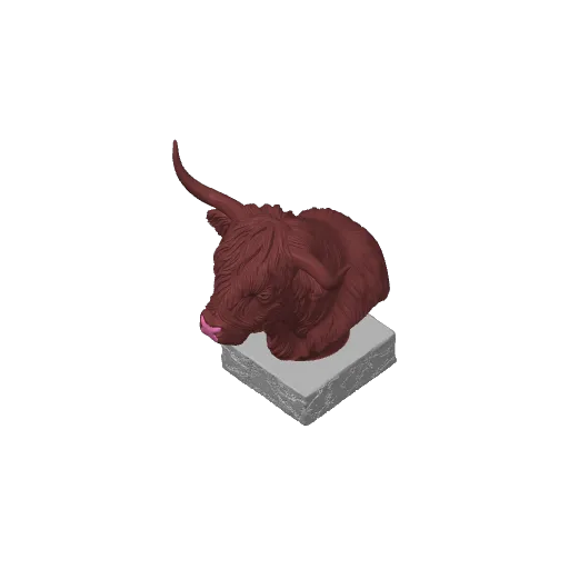 Scottish Highland Cow Figurine on Base, photo 4 of 4 - Scottish Highland Cow Figurine on Base Art