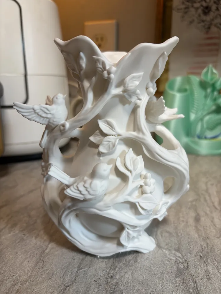 Sculptural Bird & Branch Floral Vase, photo 3 of 4 - Face & Sculptural Vases, sculptural art