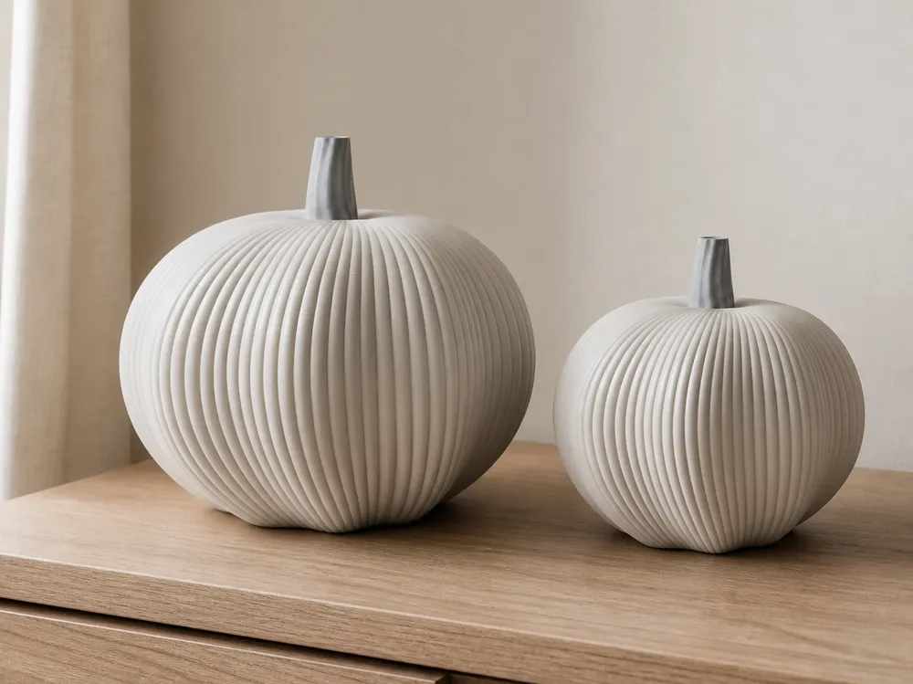 Sculptural Ribbed Pumpkin, photo 4 of 4 - Sculptural Ribbed Pumpkin Household