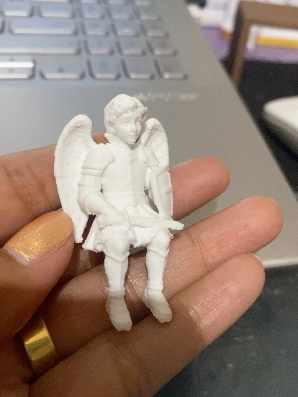 Saint Michael Sitting Monitor Miniature, photo 2 of 4 - Saint Michael Sitting Monitor Miniature Art