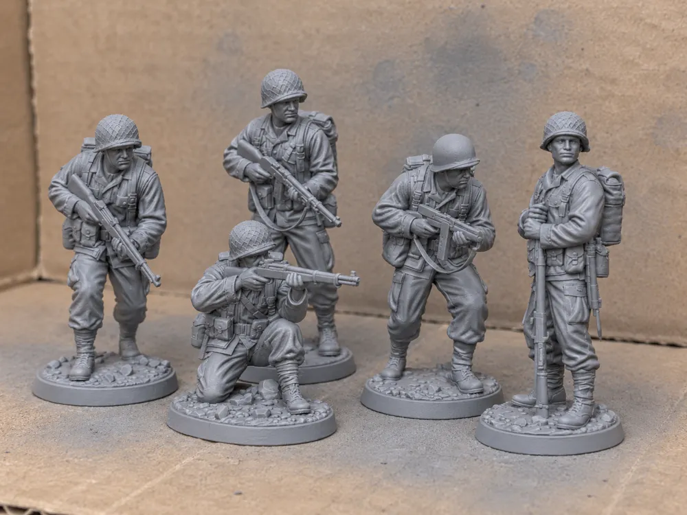 Set 5 Soldati USA WWII, Fanteria Americana, photo 2 of 4 - Set 5 Soldati USA WWII, Fanteria Americana Miniatures