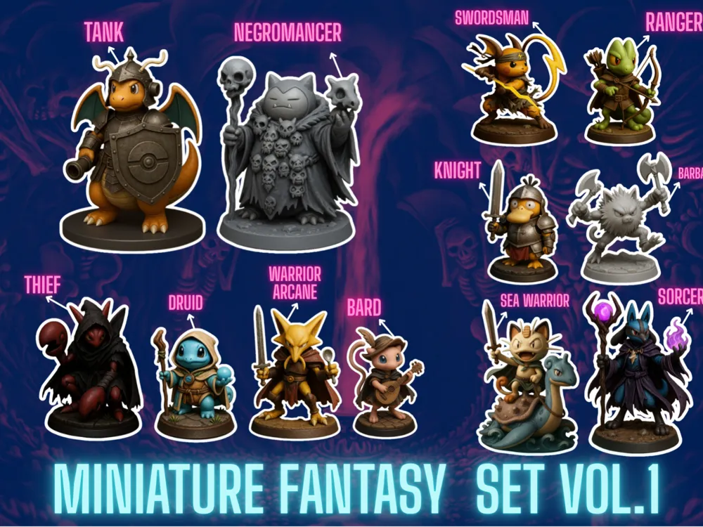 SET MINIATURE FANTASY FOR BOARDGAMES OR FUN