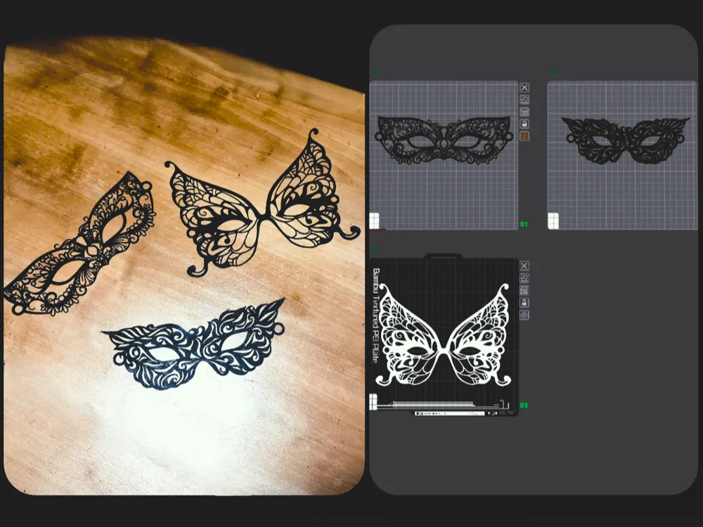 set of 3 wearable carnival lace masks, photo 3 of 4 - set of 3 wearable carnival lace masks Props & Cosplay