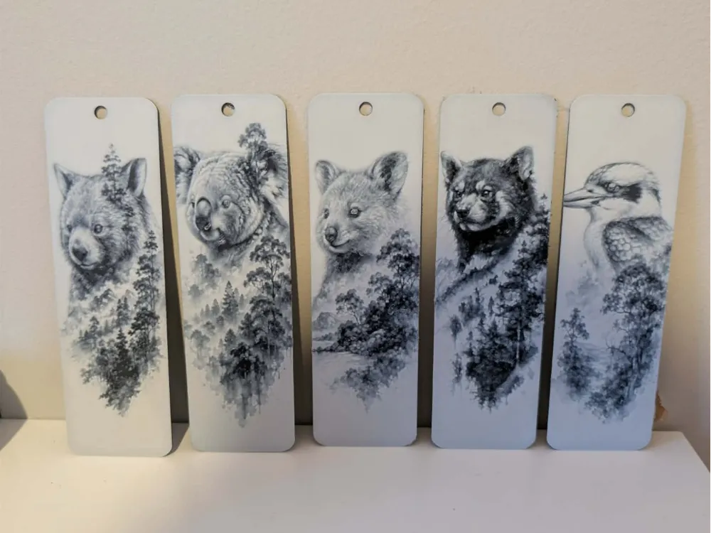 Set of 5 aussie animal bookmarks, photo 3 of 4 - Set of 5 aussie animal bookmarks Art