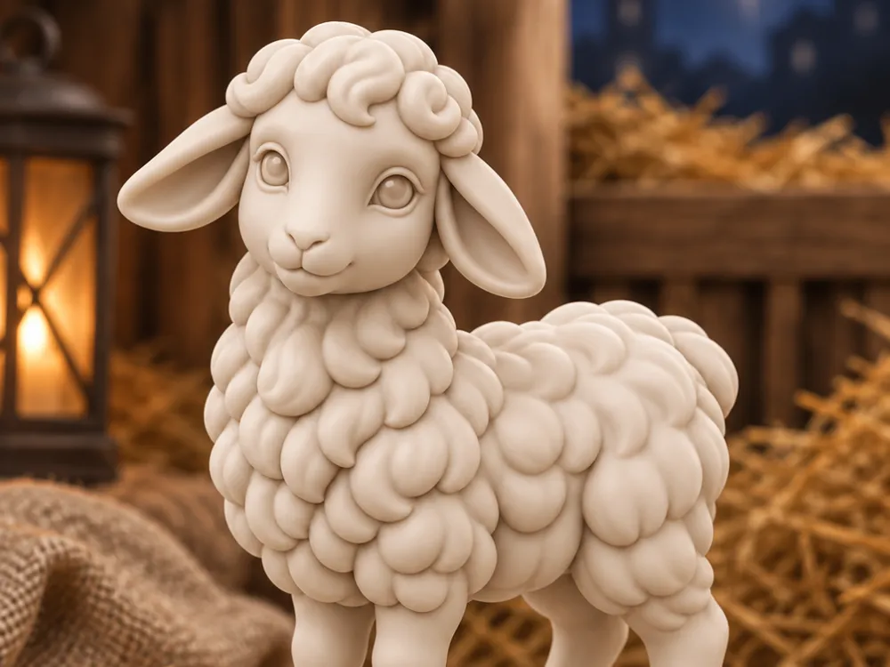Sheep Statue, Religious Home Decor, photo 3 of 4 - Sheep Statue, Religious Home Decor Household