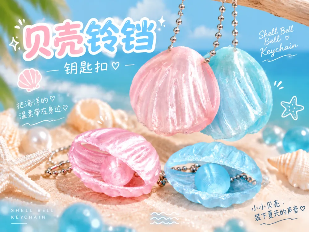 Shell bell keychain pendant - Decor, in stock in India