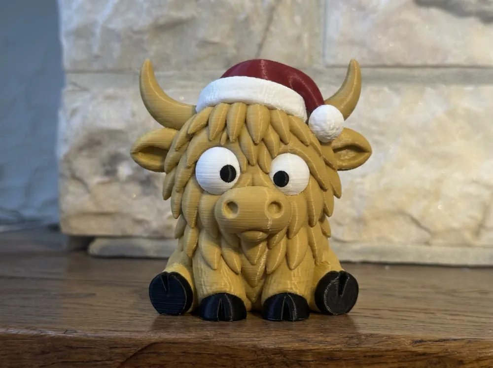 Silly Santa Highland Cow Christmas Animal Friends, photo 3 of 4 - Silly Santa Highland Cow Christmas Animal Friends Household