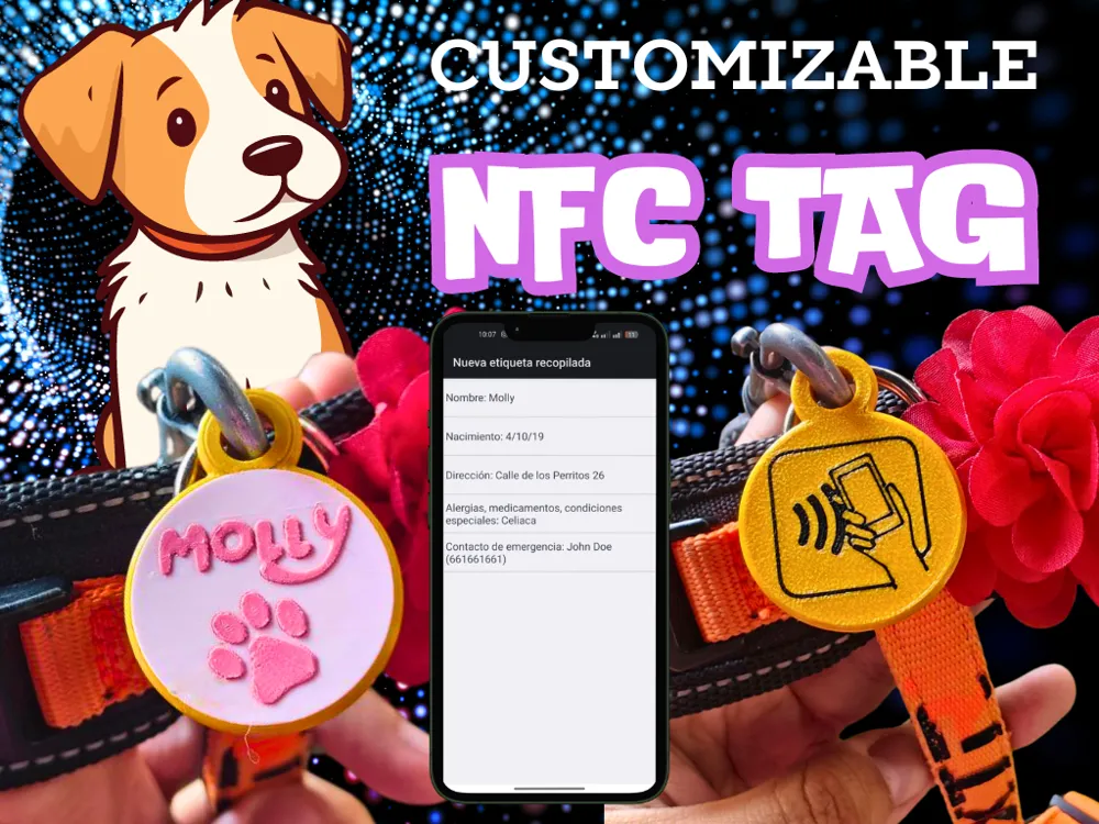 Simple Customizable Dog Tag, another view - Collar Tags & Name Tags, pet