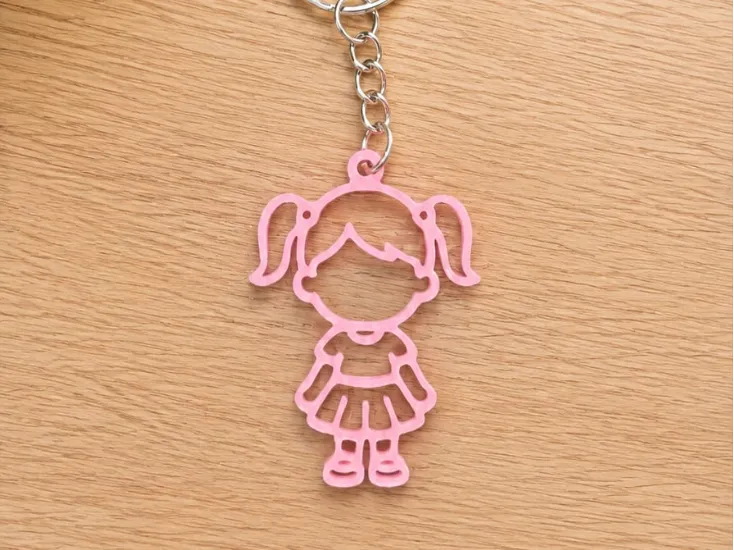 Llavero Silueta Simple Niña - Photo Keychains, in stock in India
