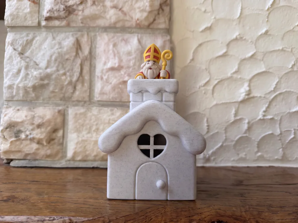 Sinterklaas Peeking Light-Up House, photo 2 of 4 - Sinterklaas Peeking Light-Up House Household