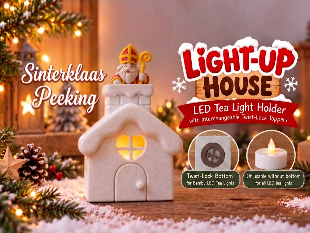 Sinterklaas Peeking Light-Up House - Festivities, in stock in India