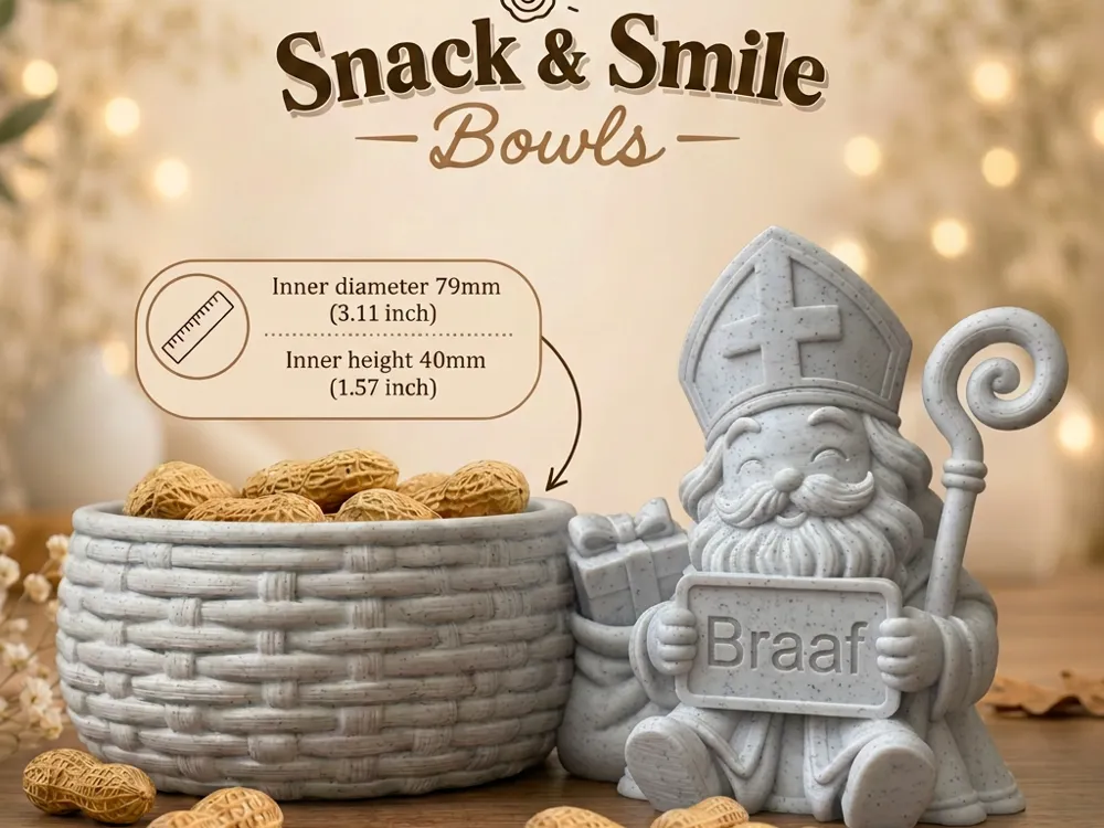 Sinterklaas Snack & Smile Bowl Editable Text - Decor, in stock in India