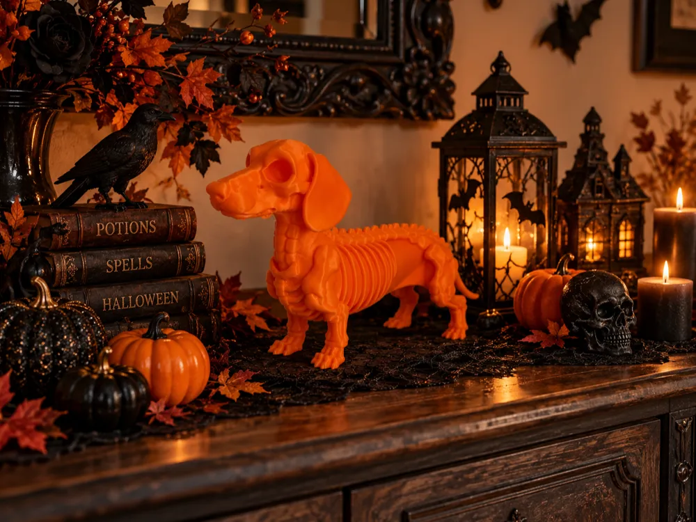 Skeleton Dachshund Halloween Decor, photo 4 of 4 - Skeleton Dachshund Halloween Decor Household