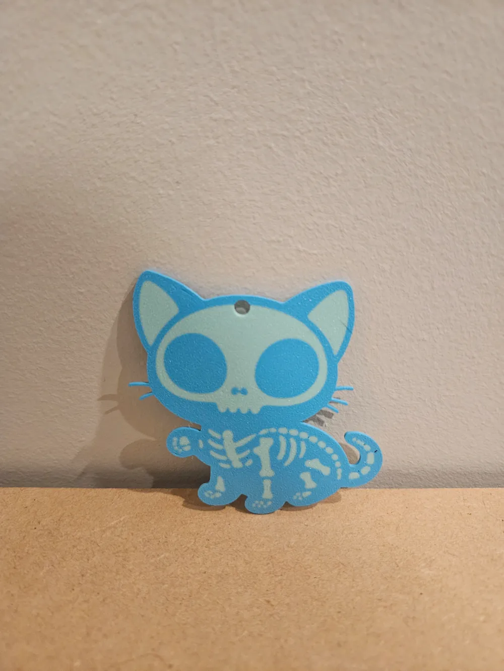 Skeleton Kitty Cat Decor/Keyring/Ornament, photo 2 of 4 - Cat Keychains, kitten