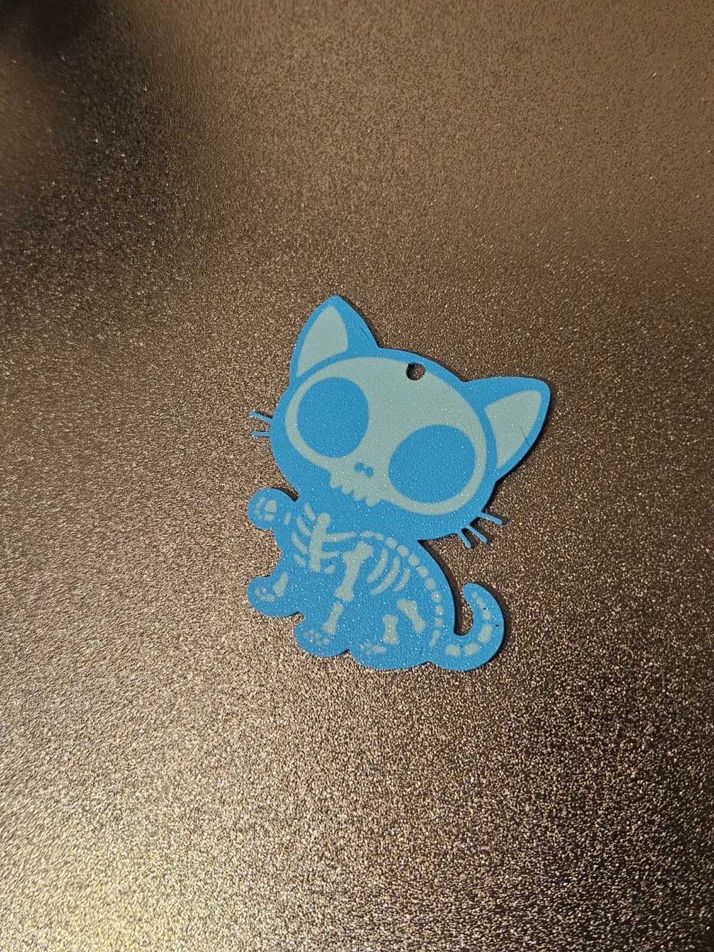 Skeleton Kitty Cat Decor/Keyring/Ornament, photo 3 of 4 - Cat Keychains, halloween