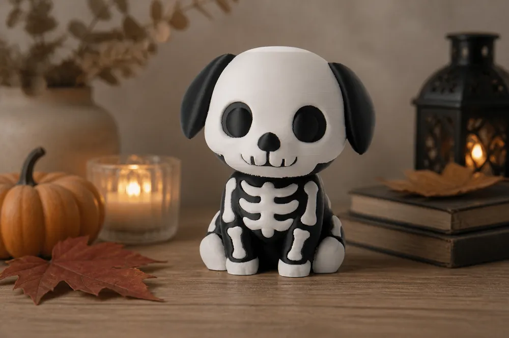 Skeleton Puppy Figurine, Cute Halloween Dog Decor - Decor, in stock in India
