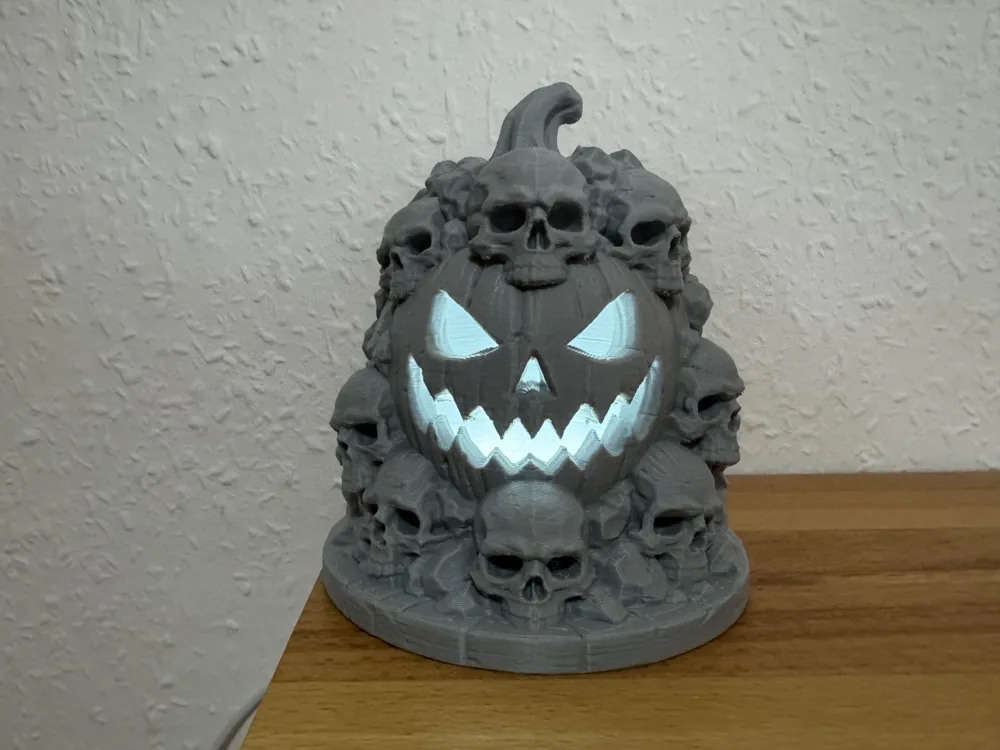 Skull Pumpkin LED, photo 2 of 4 - Pumpkins & Jack-o-lanterns, Halloween