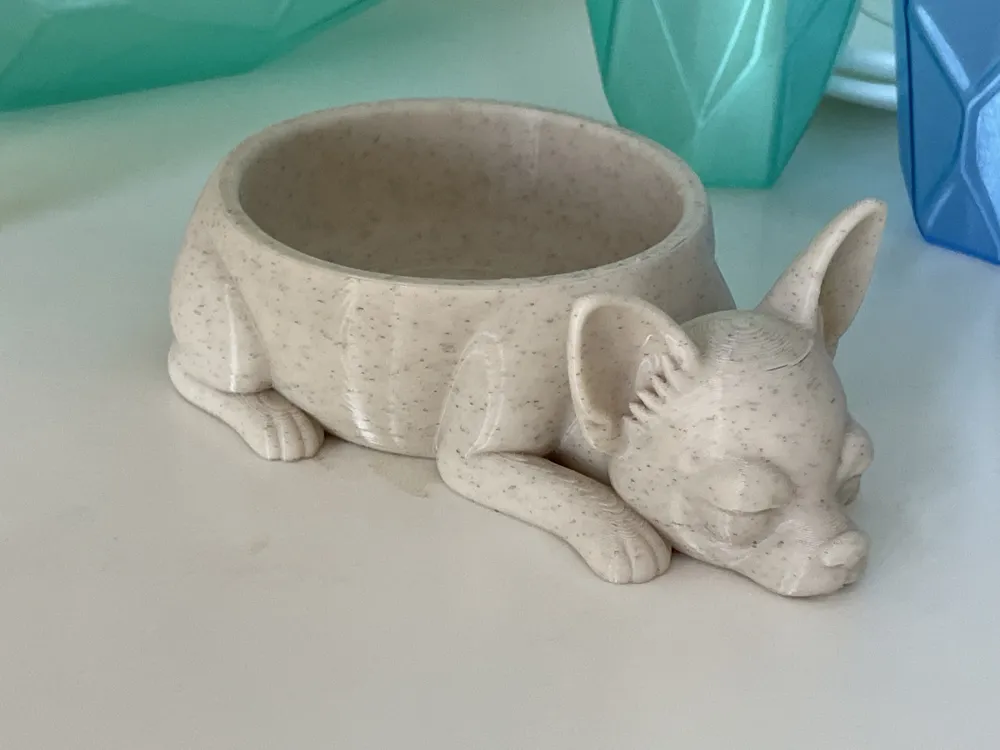Sleeping Chihuahua Pet Bowl, Cute Dish, photo 4 of 4 - Sleeping Chihuahua Pet Bowl, Cute Dish Pets