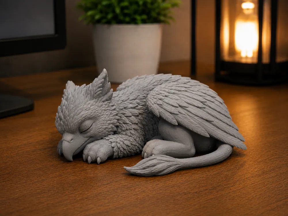 Sleeping Griffin Sculpture, photo 2 of 3 - Sleeping Griffin Sculpture Figurines & Collectibles