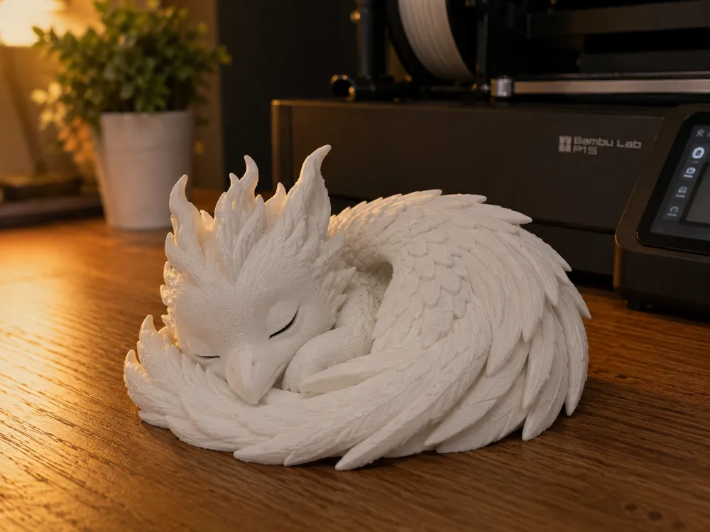 Sleeping Phoenix Sculpture, photo 2 of 3 - Sleeping Phoenix Sculpture Miniatures