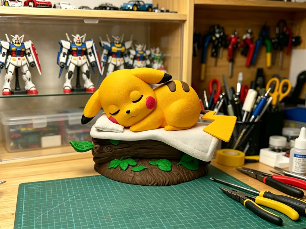 Sleeping Pikachu on Tree Stump Figure, photo 4 of 4 - Sleeping Pikachu on Tree Stump Figure Toys & Games