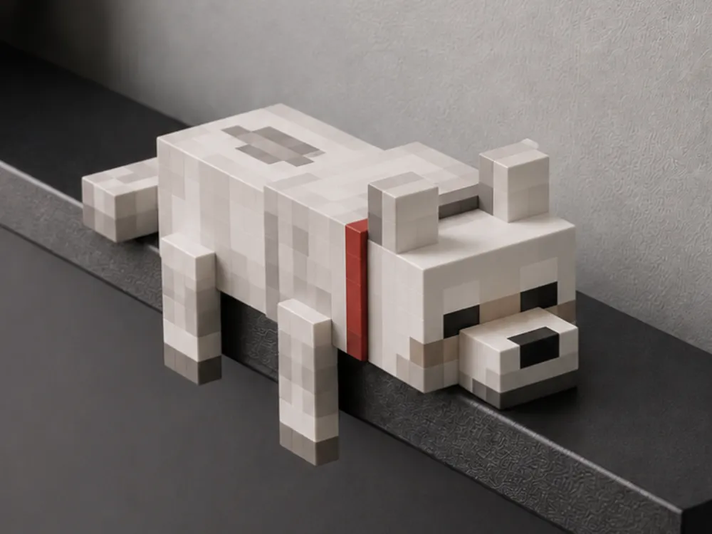 Sleepy Minecraft Wolf Monitor Pet