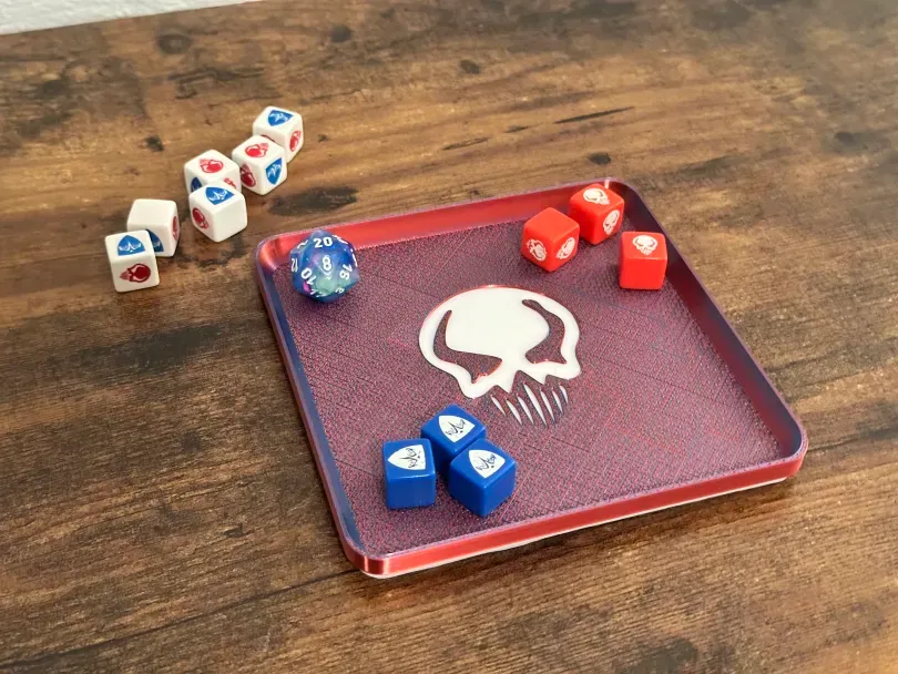 Slim Stackable Dice Tray - Attack Dice Symbol, photo 2 of 4 - Slim Stackable Dice Tray - Attack Dice Symbol Toys & Games