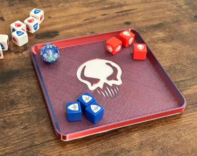 Slim Stackable Dice Tray - Attack Dice Symbol - Board Games, in stock in India