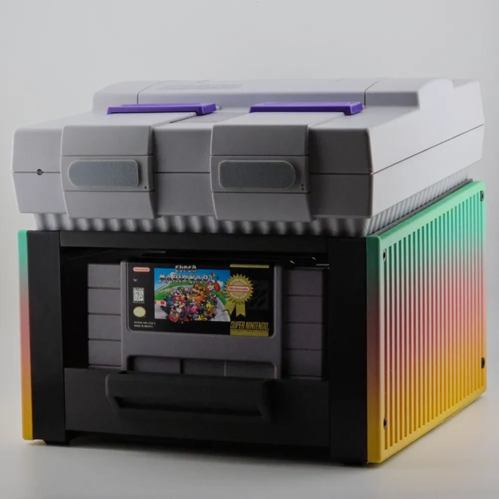 SNES Console Stand With Game Drawer For Cartridges, photo 2 of 4 - SNES Console Stand With Game Drawer For Cartridges Hobby & DIY