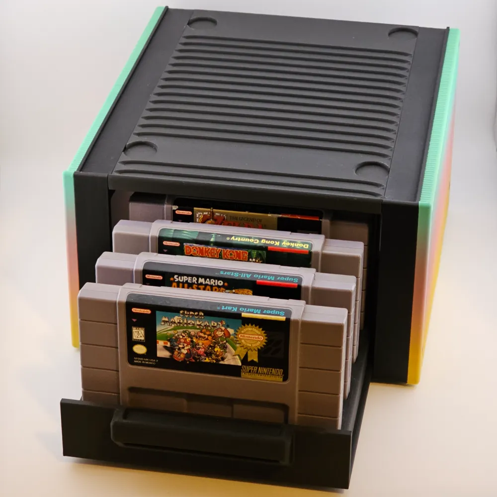 SNES Console Stand With Game Drawer For Cartridges, photo 3 of 4 - SNES Console Stand With Game Drawer For Cartridges Hobby & DIY