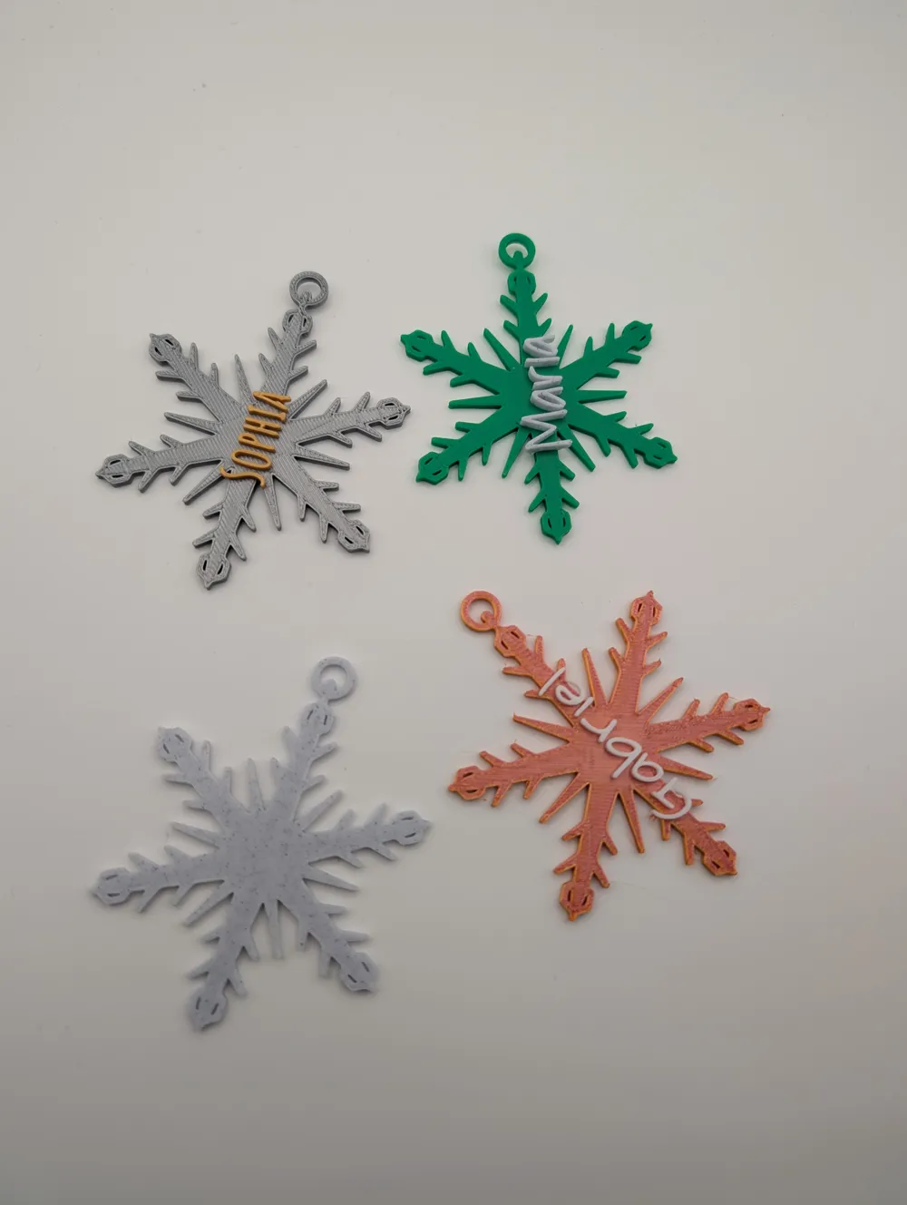 Snowflake Name Tag Custom Christmas Ornament, photo 4 of 4 - Personalised Christmas Ornaments, tree