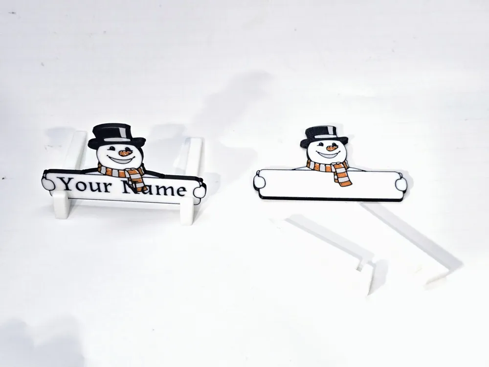 Snowman Place Card, photo 4 of 4 - Santa, Snowman & Reindeer Decor, table card
