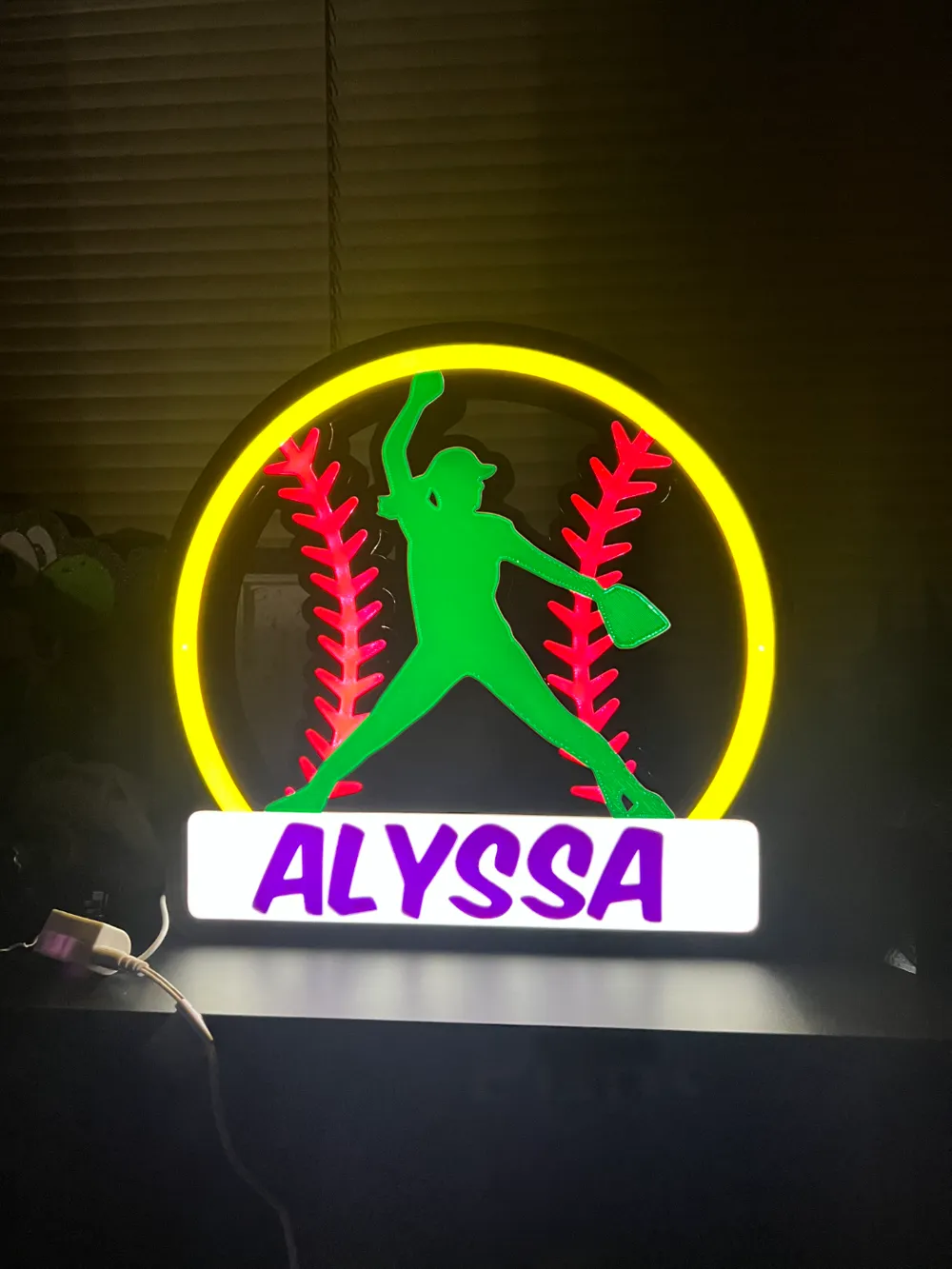 Softball lightbox, photo 2 of 3 - Softball lightbox Household