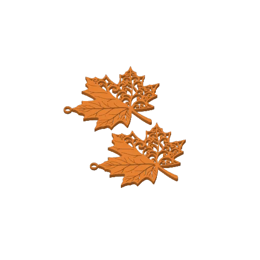 Solid & Decorative Hybrid Maple Leaf Earrings, photo 4 of 4 - Solid & Decorative Hybrid Maple Leaf Earrings Fashion