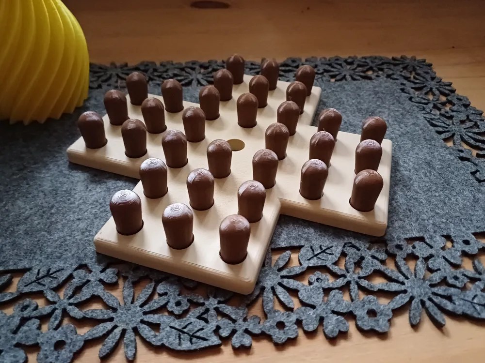Solitaire Peg Game, another view - Interlocking & 3D Puzzles, one player