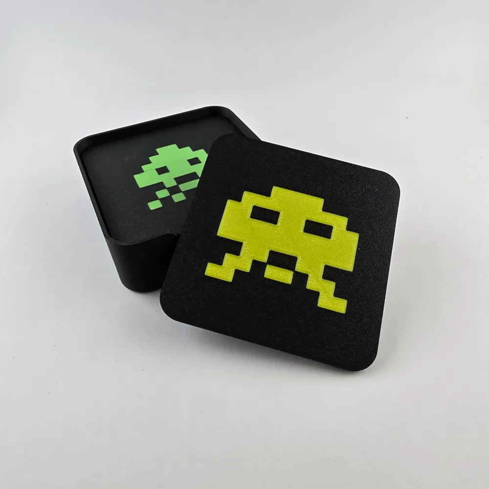 Space Invaders Coaster Set, photo 3 of 4 - Space Invaders Coaster Set Household