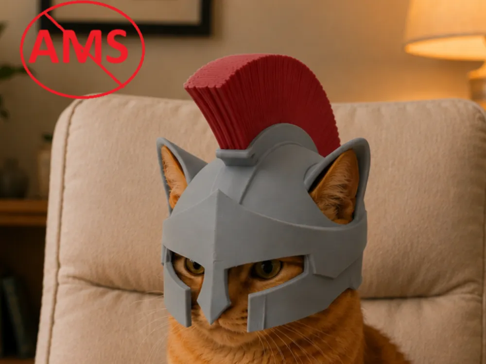 Spartan cat helmet!