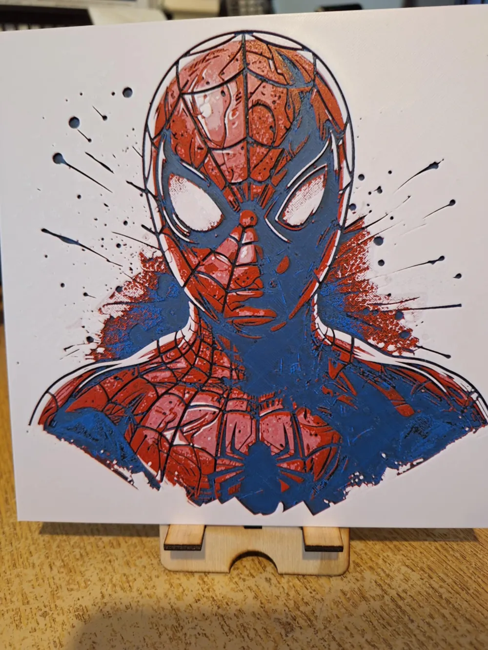 Spiderman 20cm x 20cm hueforge, photo 2 of 4 - Spiderman 20cm x 20cm hueforge Art