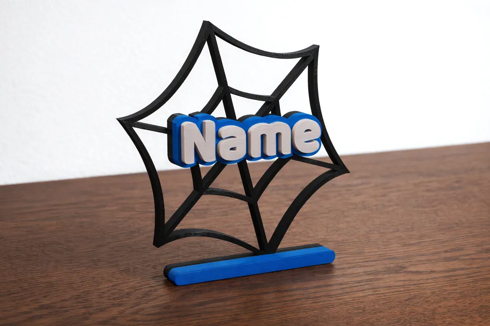 Spiderweb Name Generator all linked Multi Color, photo 2 of 5 - Name Plates, parametric