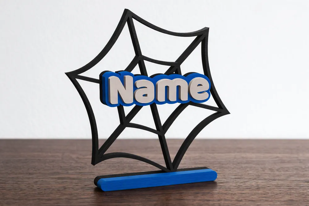 Spiderweb Name Generator all linked Multi Color, photo 3 of 5 - Name Plates, customizable